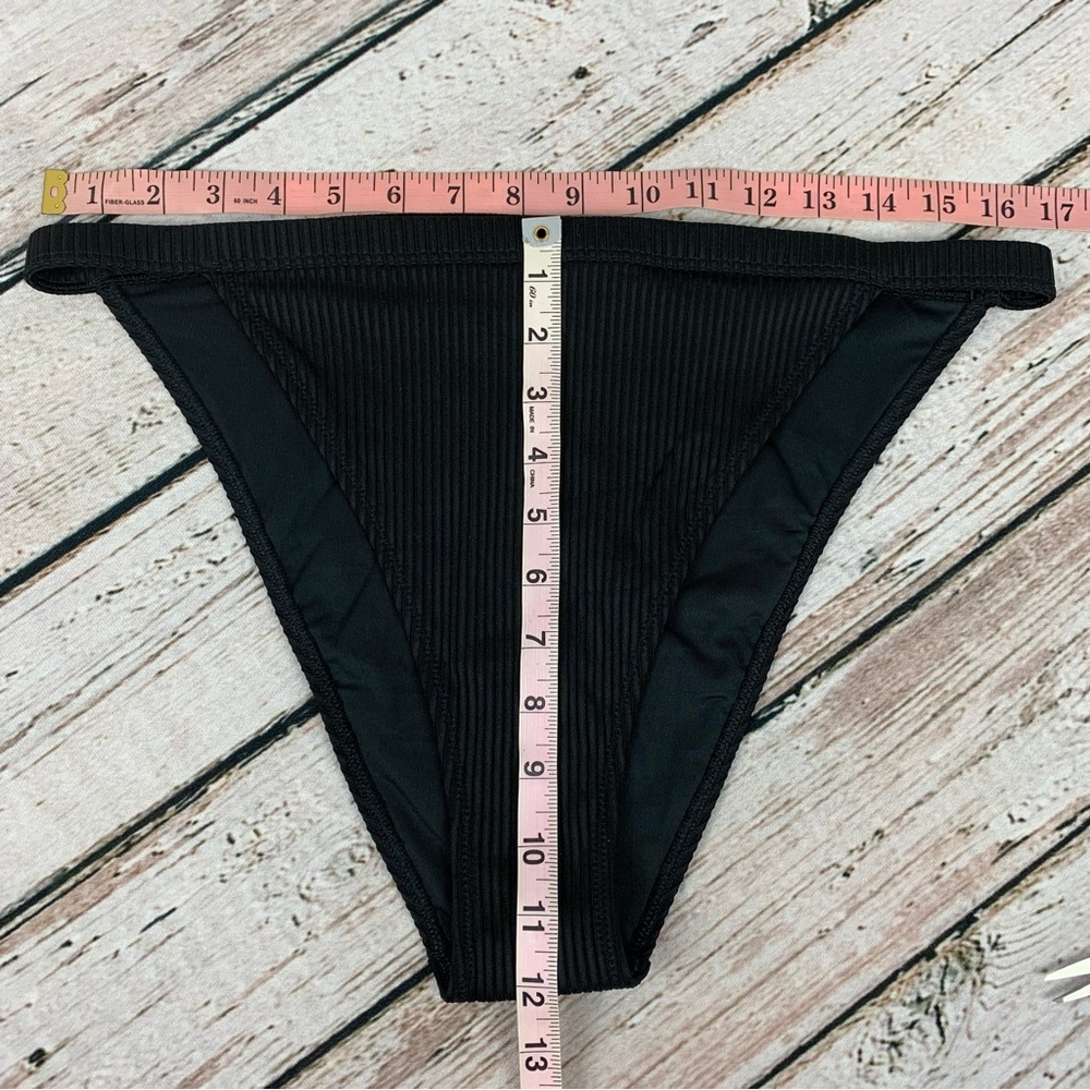 NWT XL PINK Victoria’s Secret Black Ribbed High Waist Mini Bikini Bottom Swim VS - Picture 9 of 10
